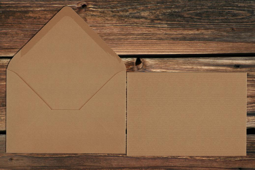 Briefhüllen 110x156 mm Nassklebend Recycling Kraft Braun 120 g/qm